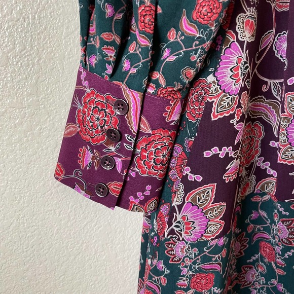 Cabi Dress Womens Size Medium Red Purple Festive 3675 Maxi Floral Mixed Print - Picture 10 of 13